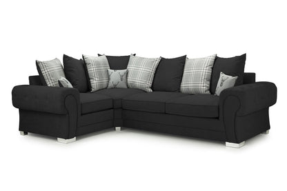 Verona Scatterback Black Left Hand Corner Sofabed