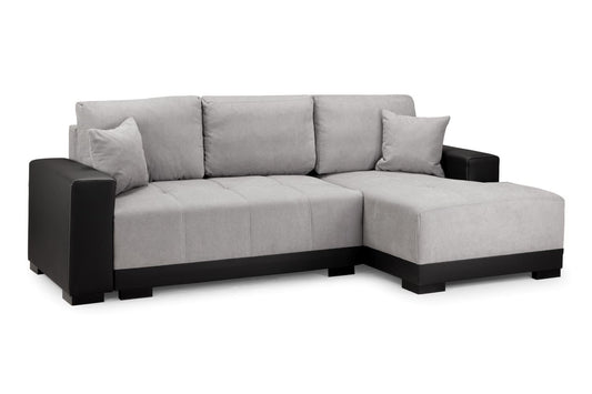 Cimiano Black/Grey Right Hand Corner Sofabed