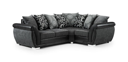 Shannon Black/Grey Right Hand Corner Sofa