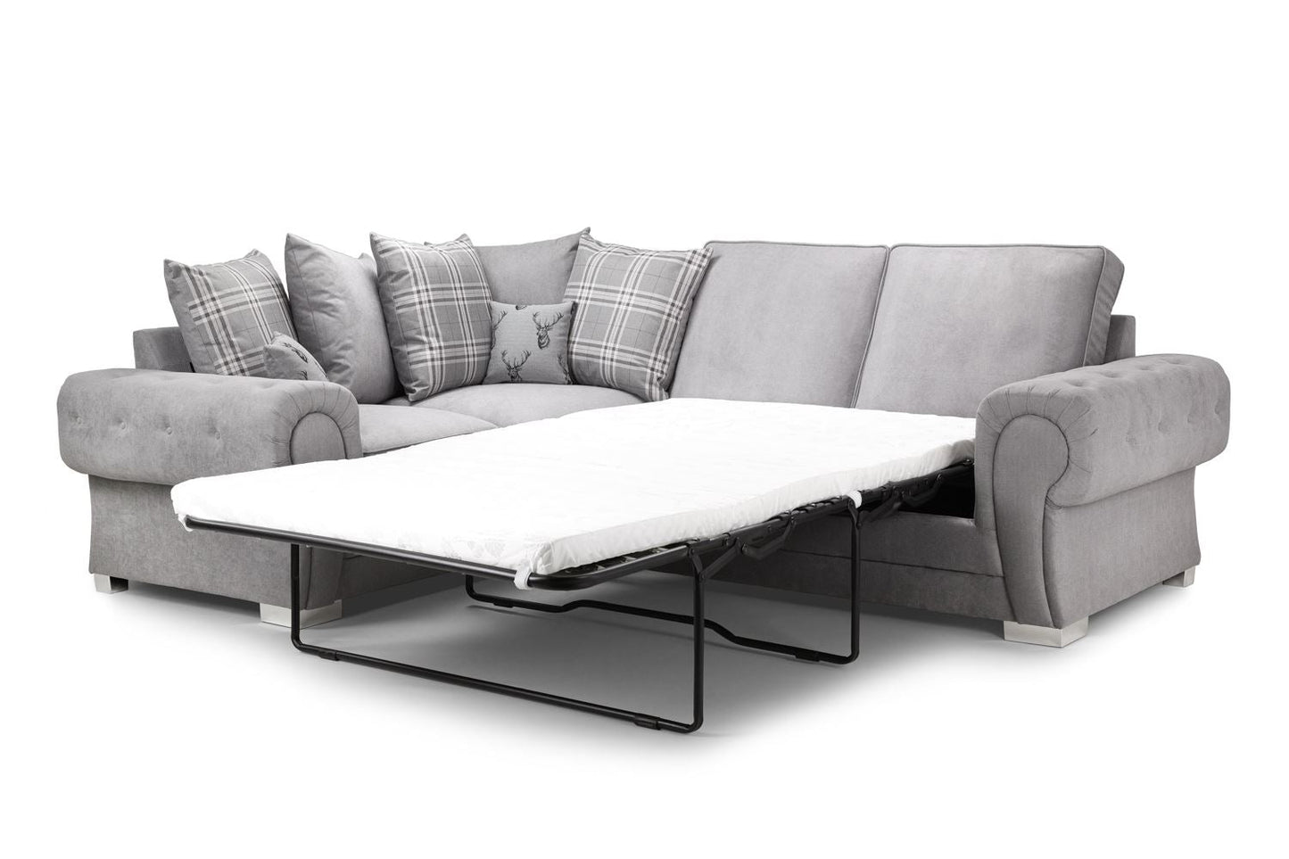 Verona Scatterback Grey Left Hand Corner Sofabed