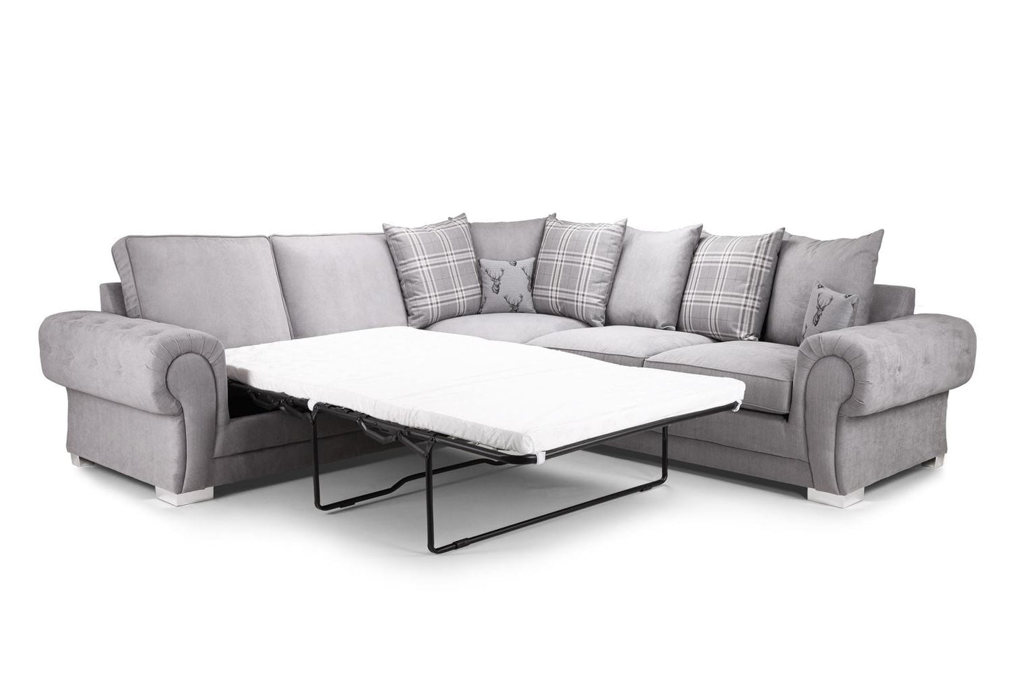 Verona Scatterback Grey Large Corner Sofabed