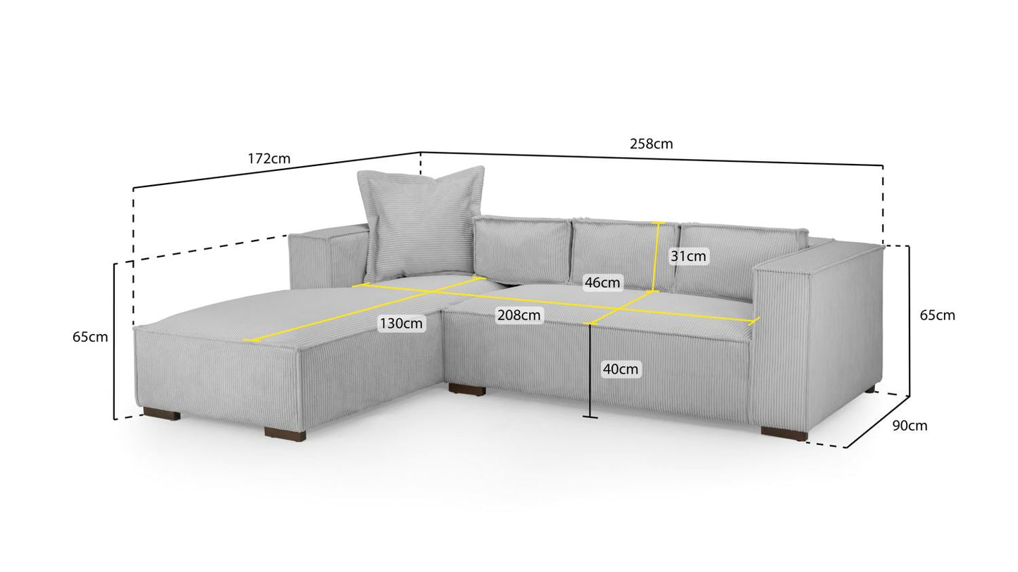 Chloe Grey Left Hand Corner Sofa