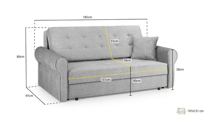 Sorrel 3 Seater Sofabed