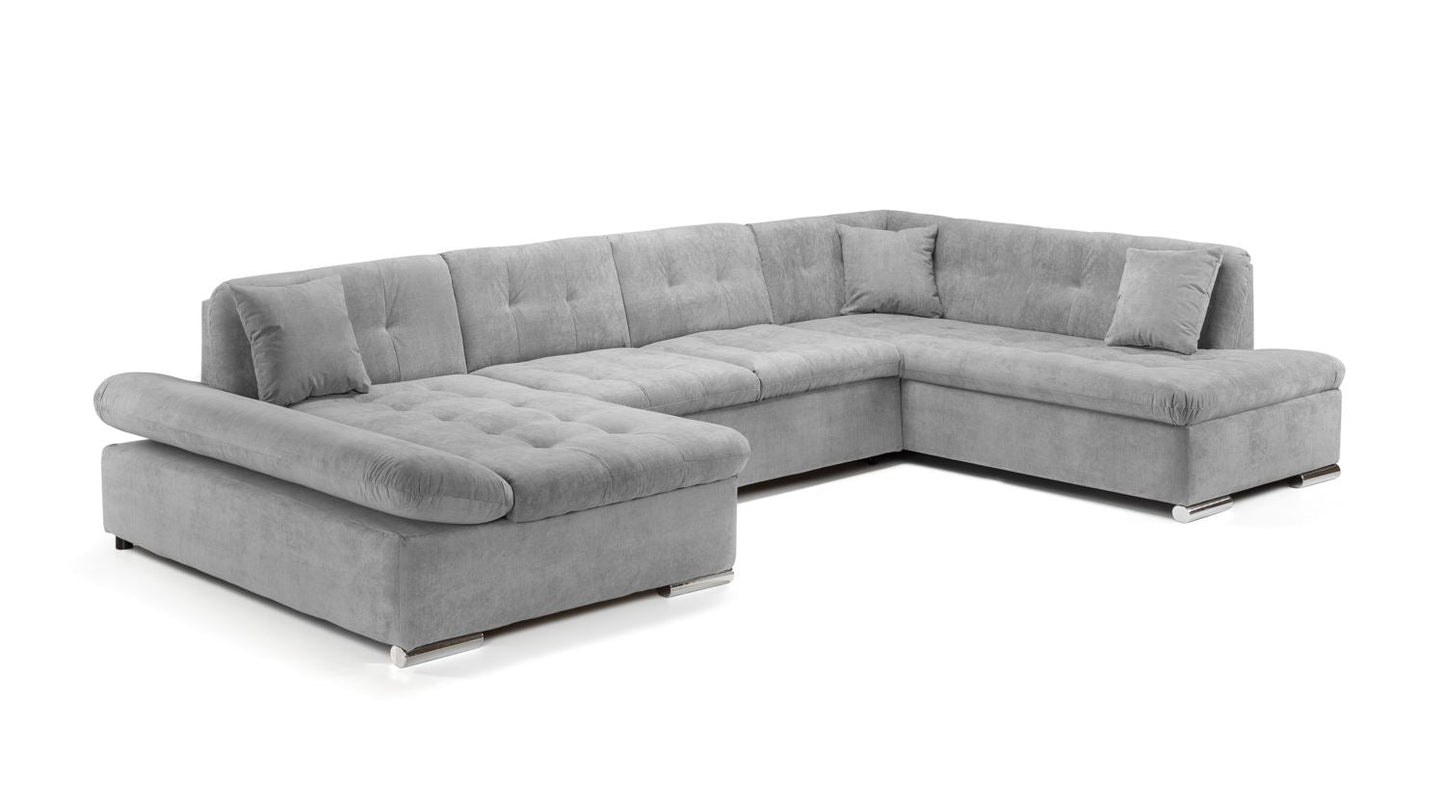 Bergen Grey Right Hand Facing U Shape Corner Sofabed