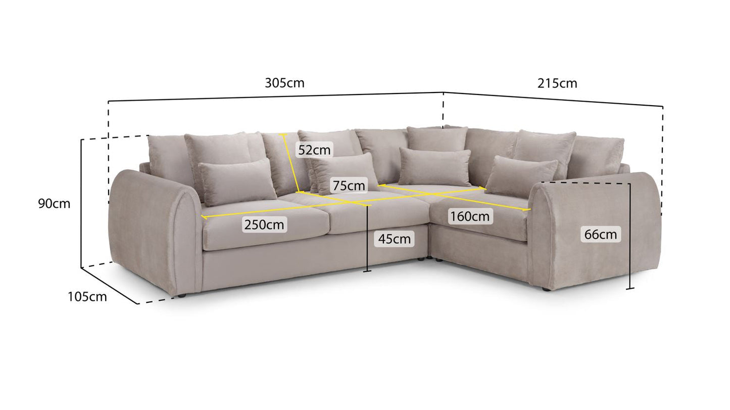 Mirabel Mocha Right Hand Corner Sofa