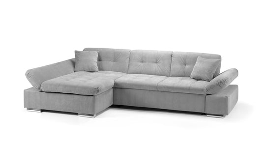 Malvi Grey Left Hand Corner Sofabed