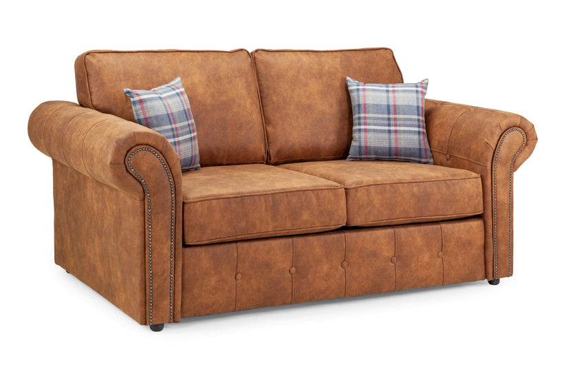 Oakland Tan Faux Leather 2 Seater Sofabed