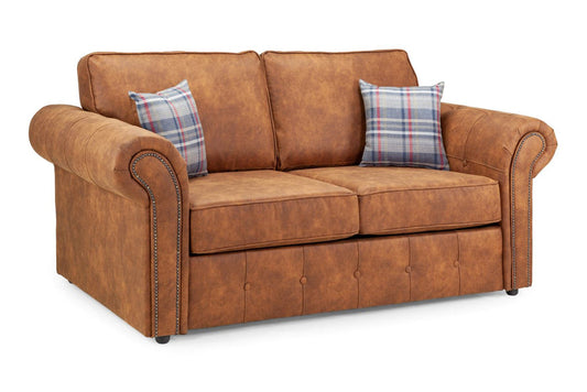 Oakland Tan Faux Leather 2 Seater Sofabed