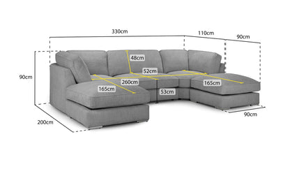 Inga Fullback U Shape Corner Sofa