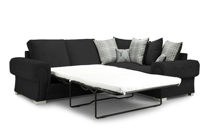 Verona Scatterback Black Right Hand Corner Sofabed