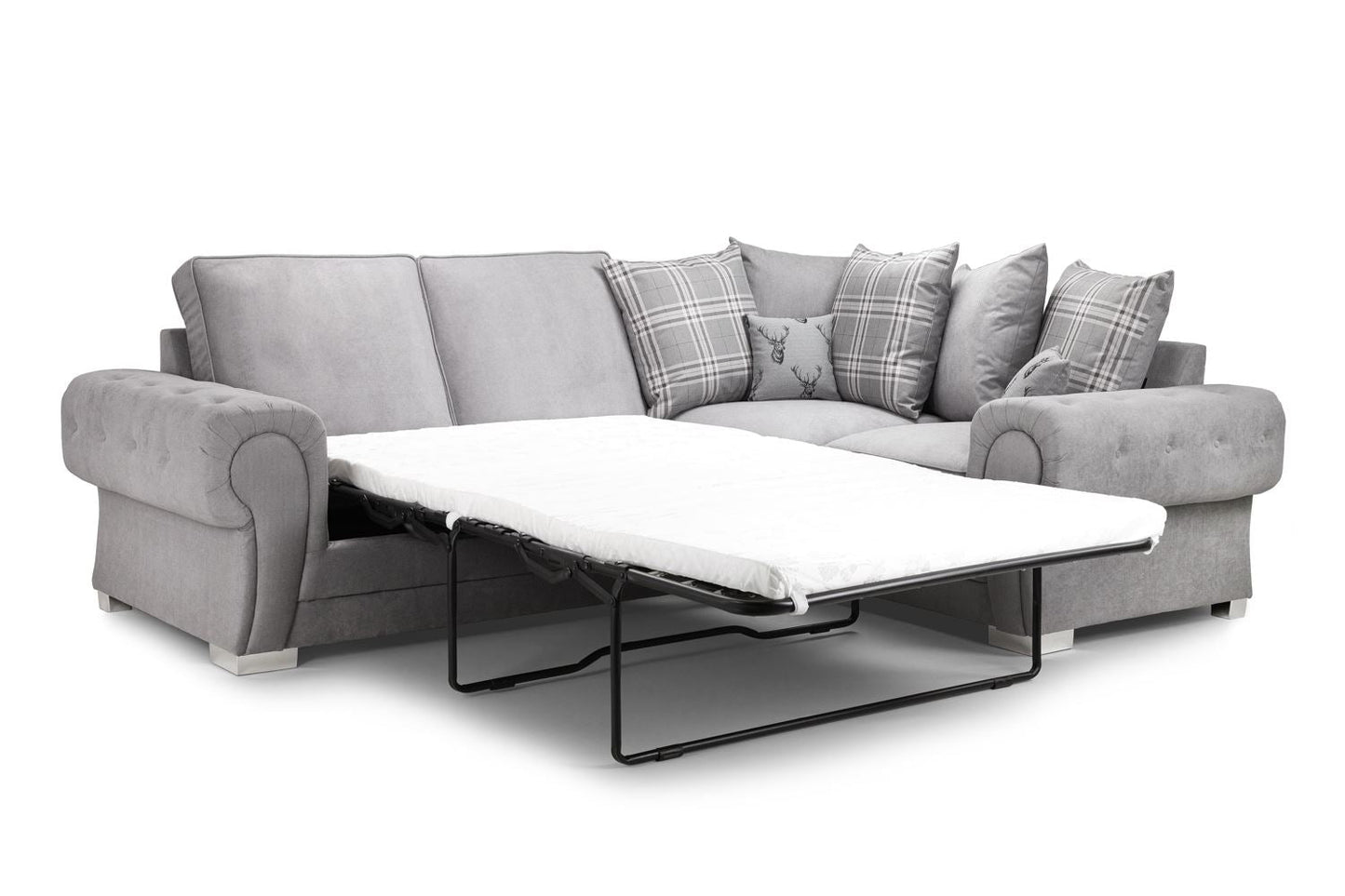 Verona Scatterback Grey Right Hand Corner Sofabed