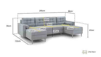 Porto U Shape Corner Sofabed