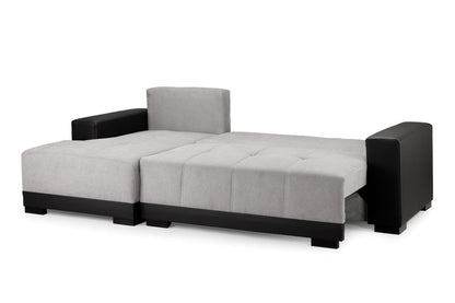 Cimiano Black/Grey Left Hand Corner Sofabed