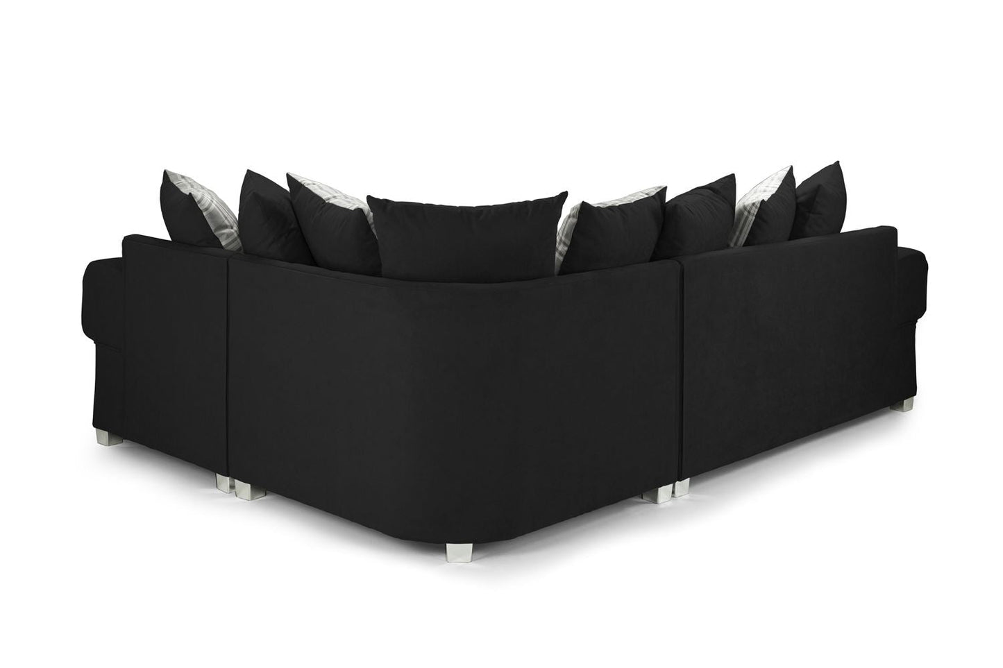 Verona Scatterback Black Right Hand Corner Sofa