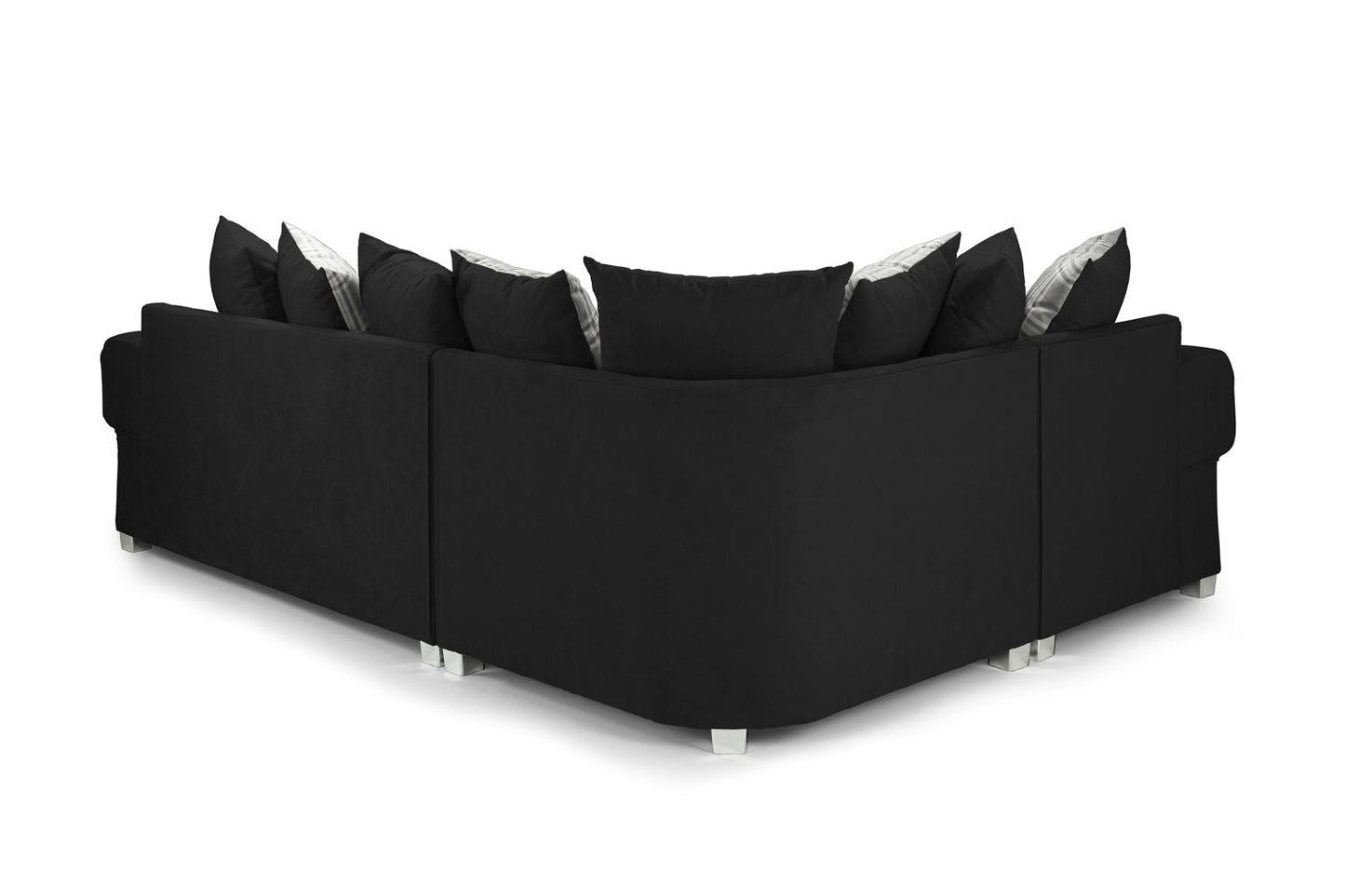 Verona Scatterback Black Left Hand Corner Sofa