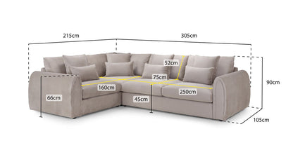 Mirabel Mocha Left Hand Corner Sofa