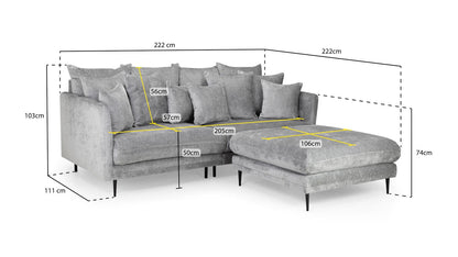 Turin 3 Seater Sofa With Footstool