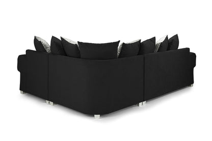 Verona Scatterback Black Right Hand Corner Sofabed