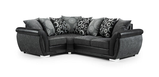 Shannon Black/Grey Left Hand Corner Sofa