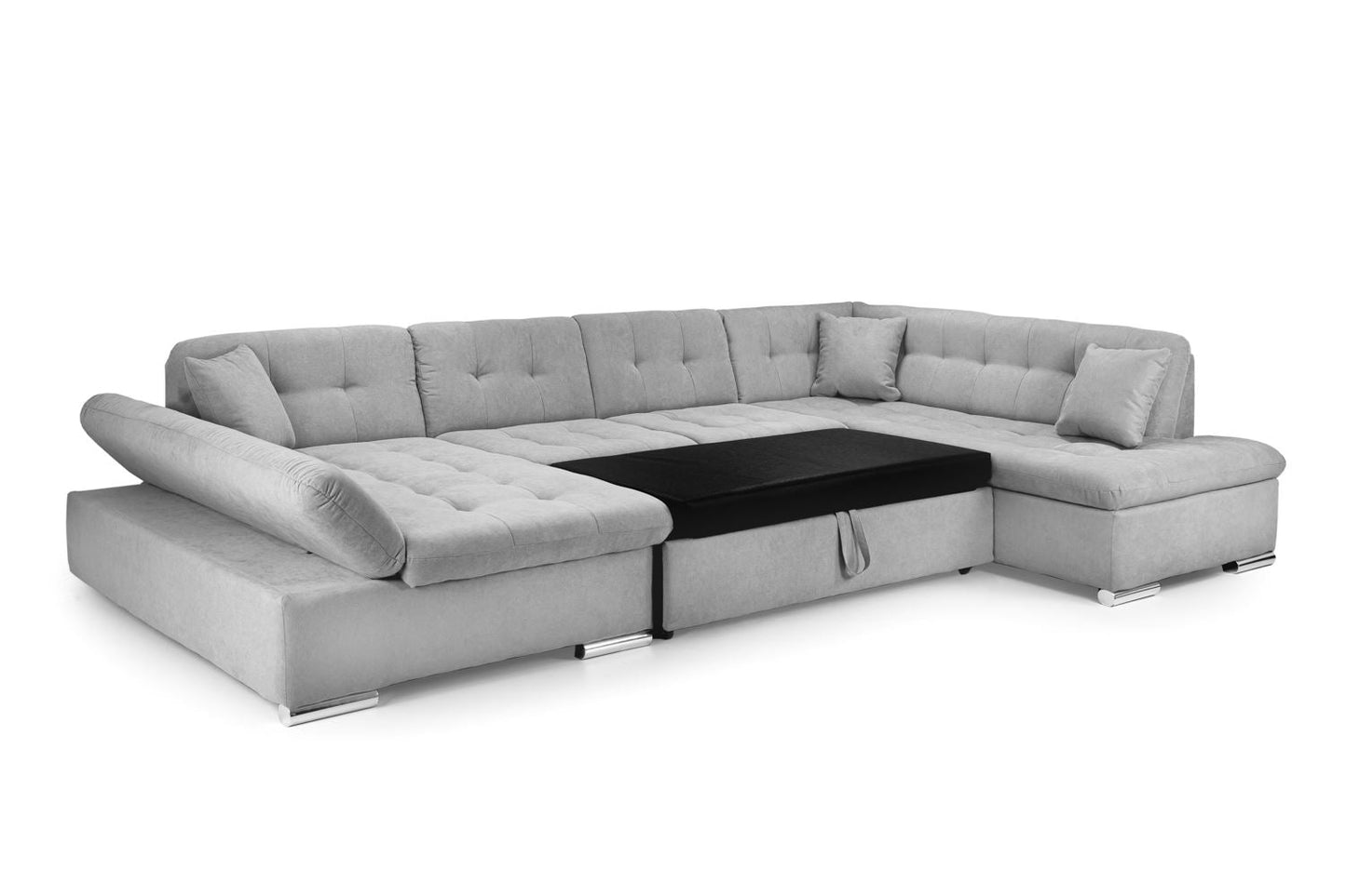 Bergen Grey Right Hand Facing U Shape Corner Sofabed