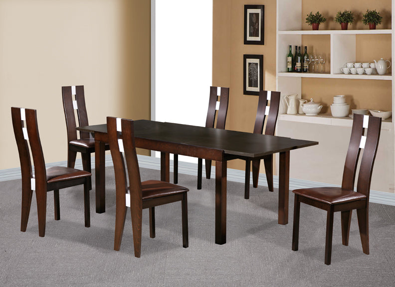 Baltic Dining Set In Dark Walnut With 6 Chairs