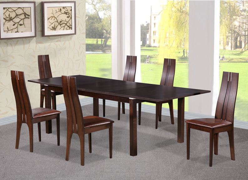 Croft Dark Walnut Diining Set With 6 Chairs