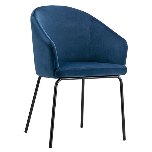 Hamburg Set of 2 Blue Velvet Dining Chair