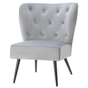 Thames Grey Velvet Dining Chair With Black Metal Legs