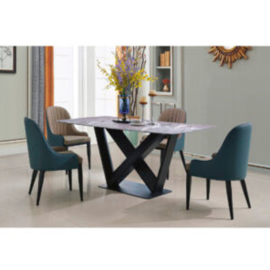 Glendale Set Of 2 Fabric Dining Chair With Black Metal Legs