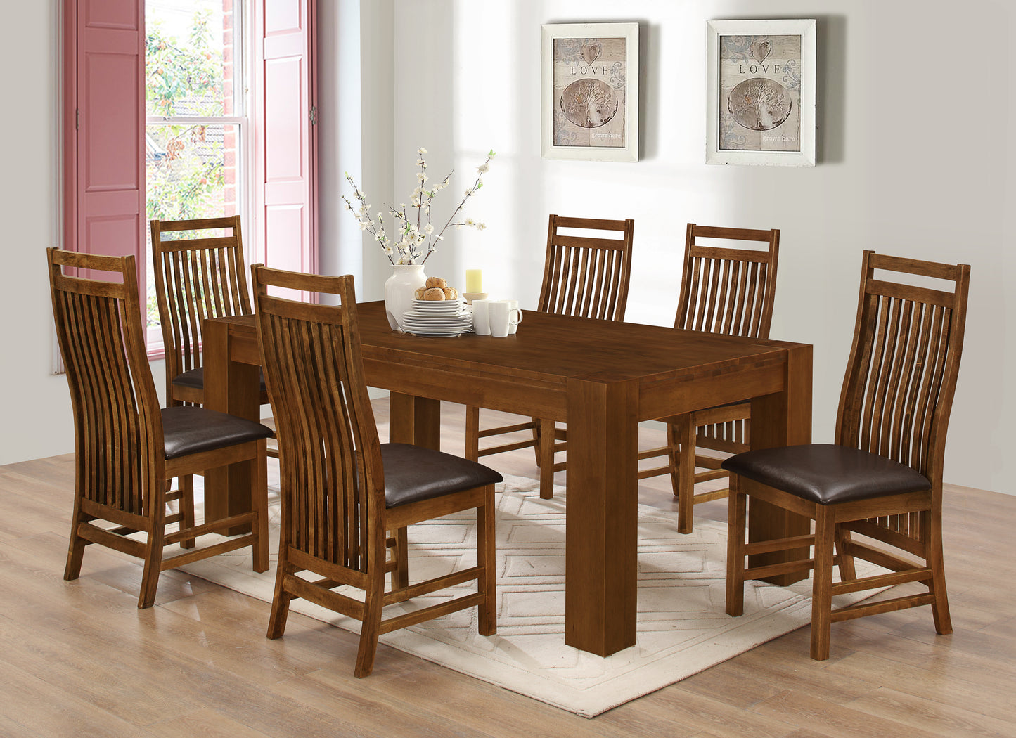 Yaxley Rustic oak Dining set with 6 chairs