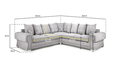 Verona Scatterback Grey Large Corner Sofabed