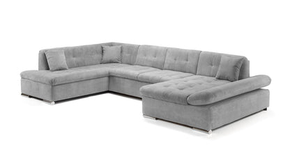 Bergen Grey Left Hand Facing U Shape Corner Sofabed