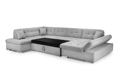 Bergen Grey Left Hand Facing U Shape Corner Sofabed