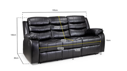 Vista Recliner 3 Seater Sofa