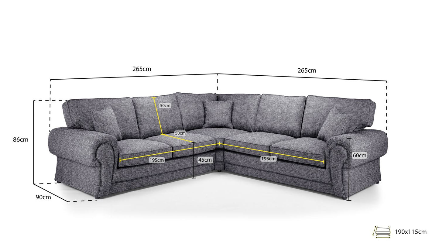 Wilcot Grey Large Corner Sofabed