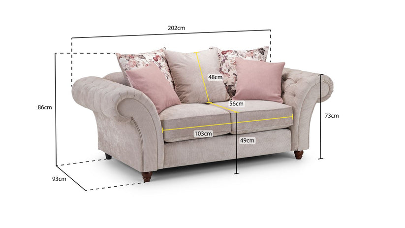 Roma Chesterfield 2 Seater Sofa