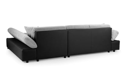 Malvi Black/Grey Right Hand Corner Sofabed