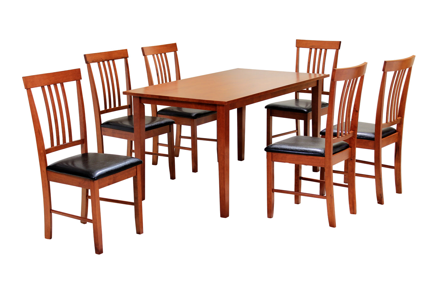 Massa Large Wooden Dining Set In Mahogany With 6 Chairs.